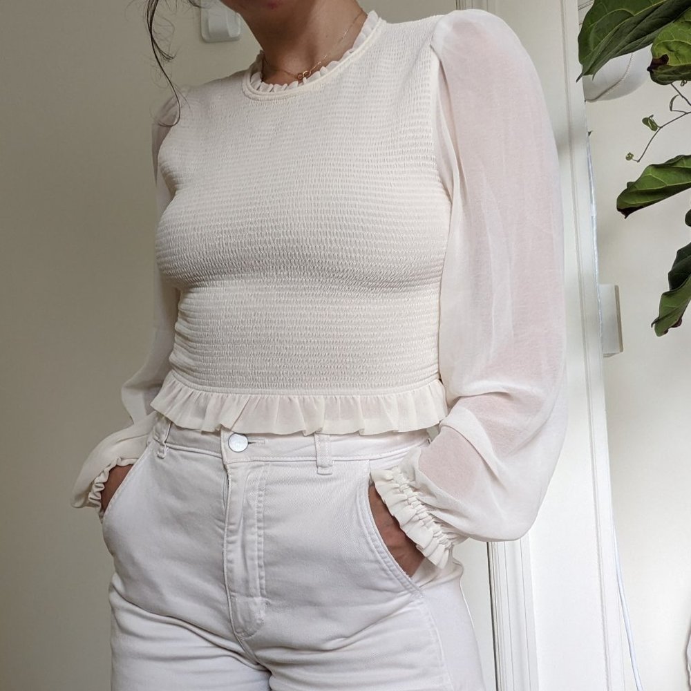 Wilfred white Lilith size small long sleeve blouse